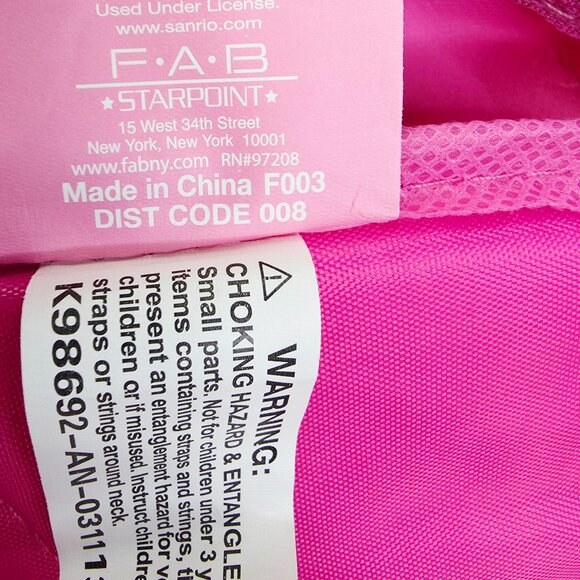 Hello Kitty Pink Backpack Adjustable Strap Two Front Pockets Two Side Pockets - Picture 6 of 10